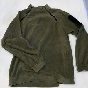 Men’s Outdoor Fleece Warm Henry Collar Tactical Sweatshirt